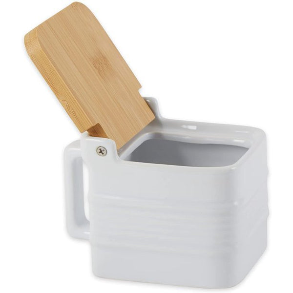 Stoneware Salt Box - White