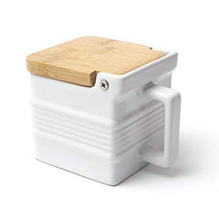 Stoneware Salt Box - White