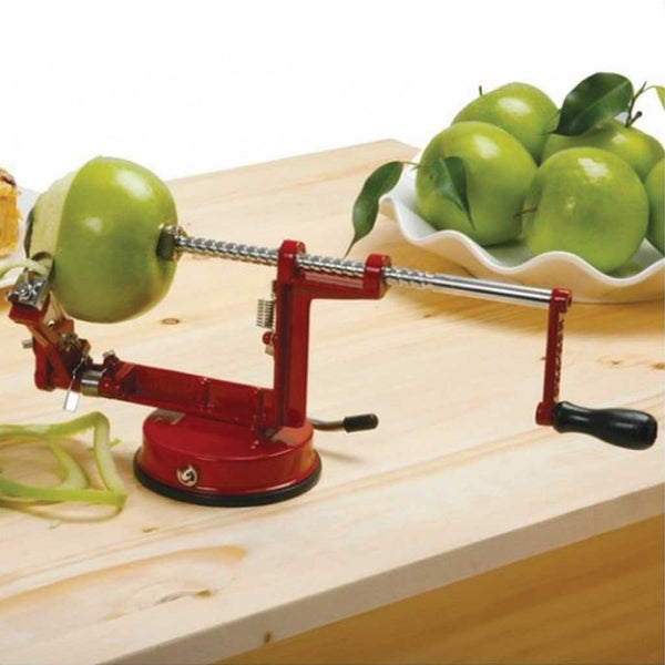 Kitchen tool for peeling, slicing, and coring apples