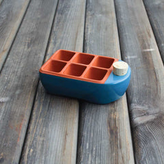 Ceramic seed starter in light blue