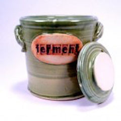 Moss-green fermenting crock